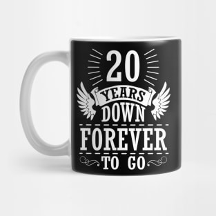 20 Years Down Forever To Go Happy Wedding Marry Anniversary Memory Since 2000 Mug